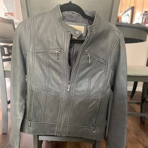 Michael Kors Grey Leather Jacket